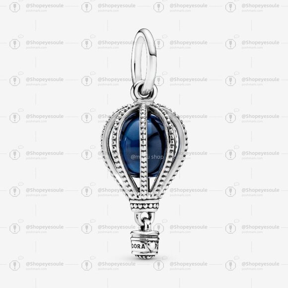 Pandora Blue Hot Air Balloon Travel Charm - Picture 1 of 6